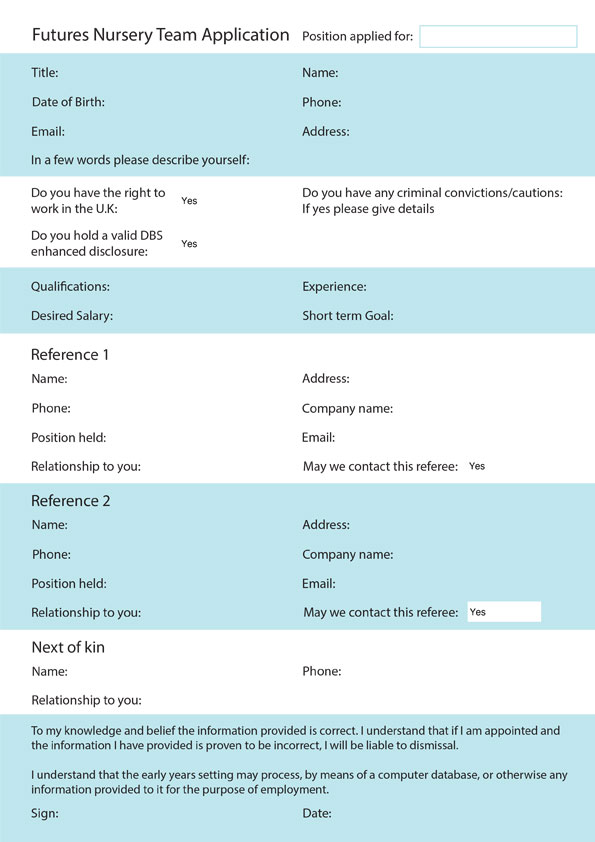 Nursery Team Application